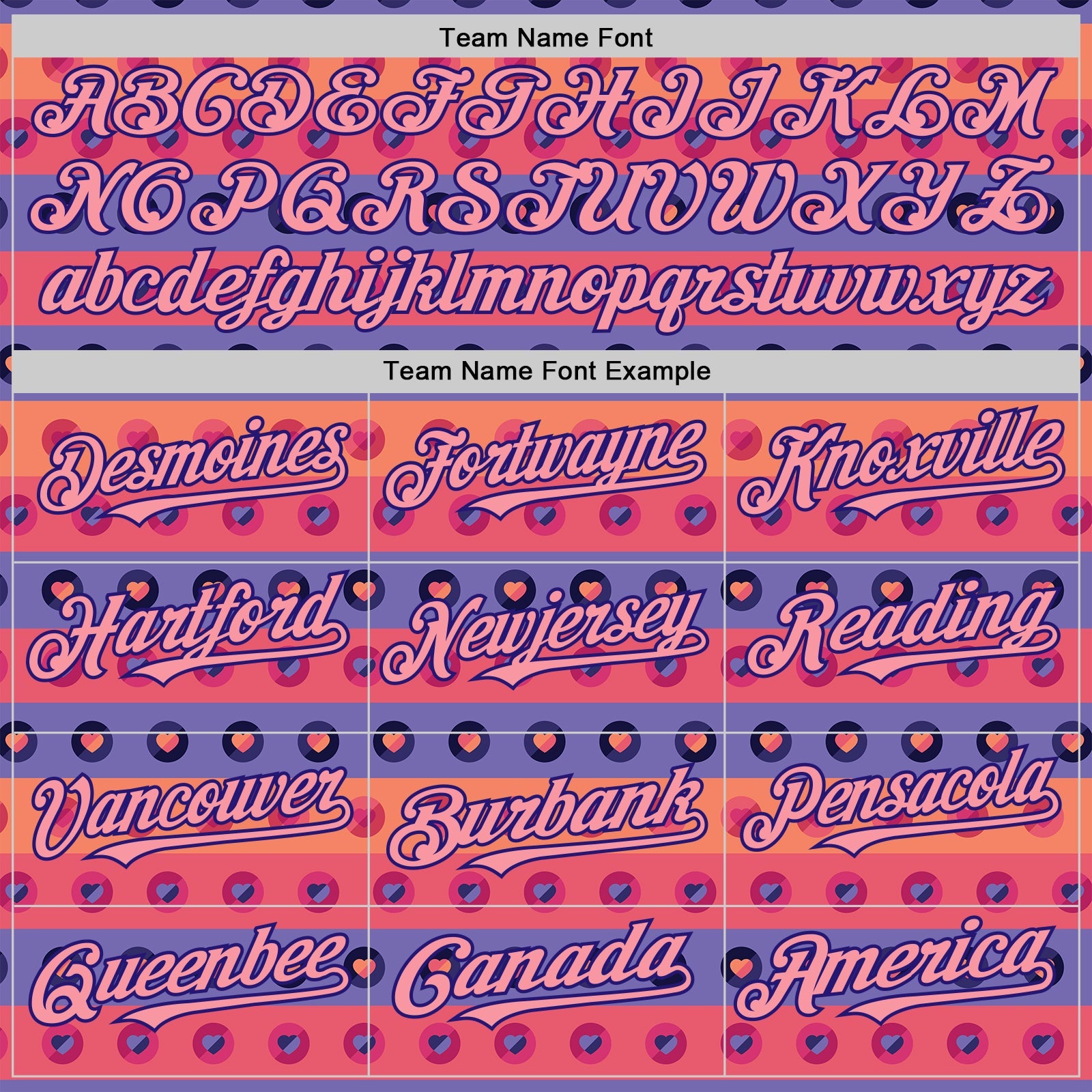 Custom Orange Medium Pink-Dark Purple Valentine's Day Love Heart Authentic Baseball Jersey view 4