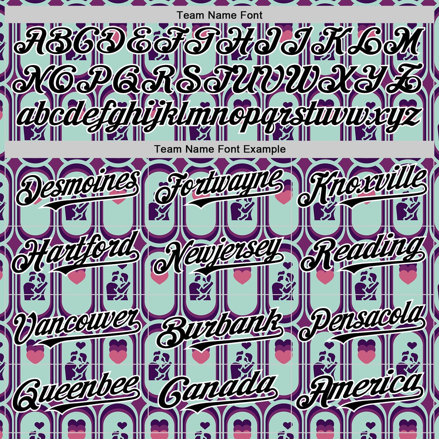 Custom Purple Black Green-White Valentine's Day Love Heart Authentic Baseball Jersey view 4