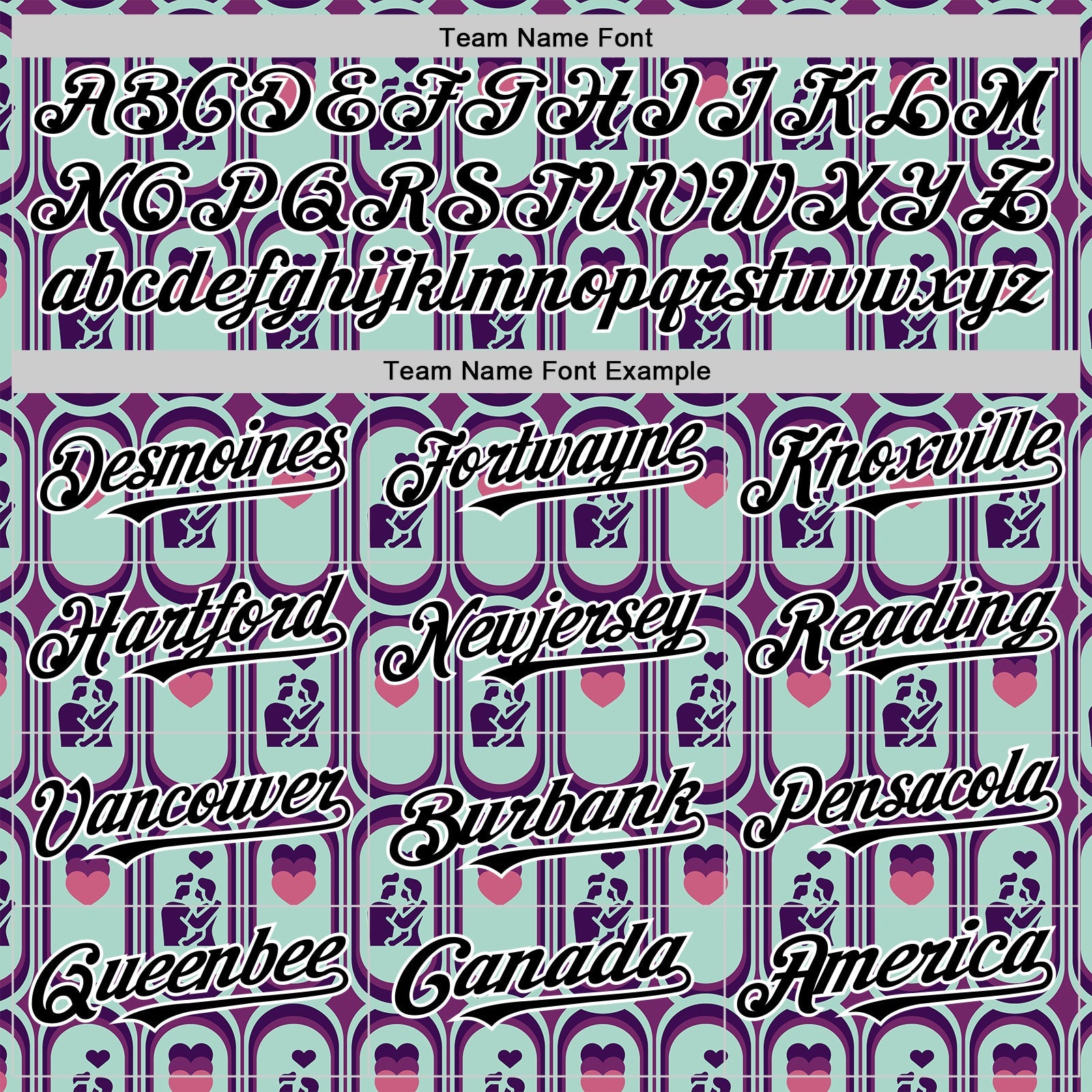 Custom Purple Black Green-White Valentine's Day Love Heart Authentic Baseball Jersey view 4