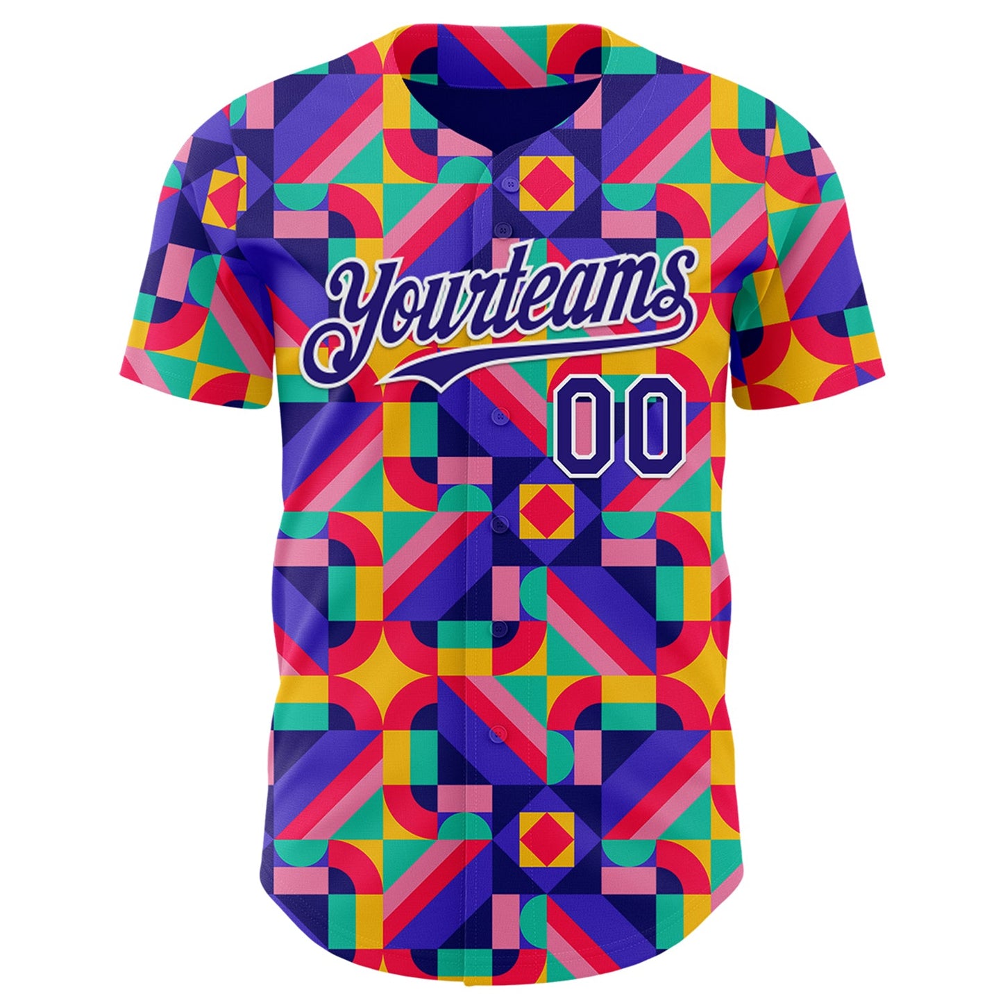 Custom Rainbow Dark Purple White Valentine's Day Pride Month Love Is Love Authentic Baseball Jersey view 2