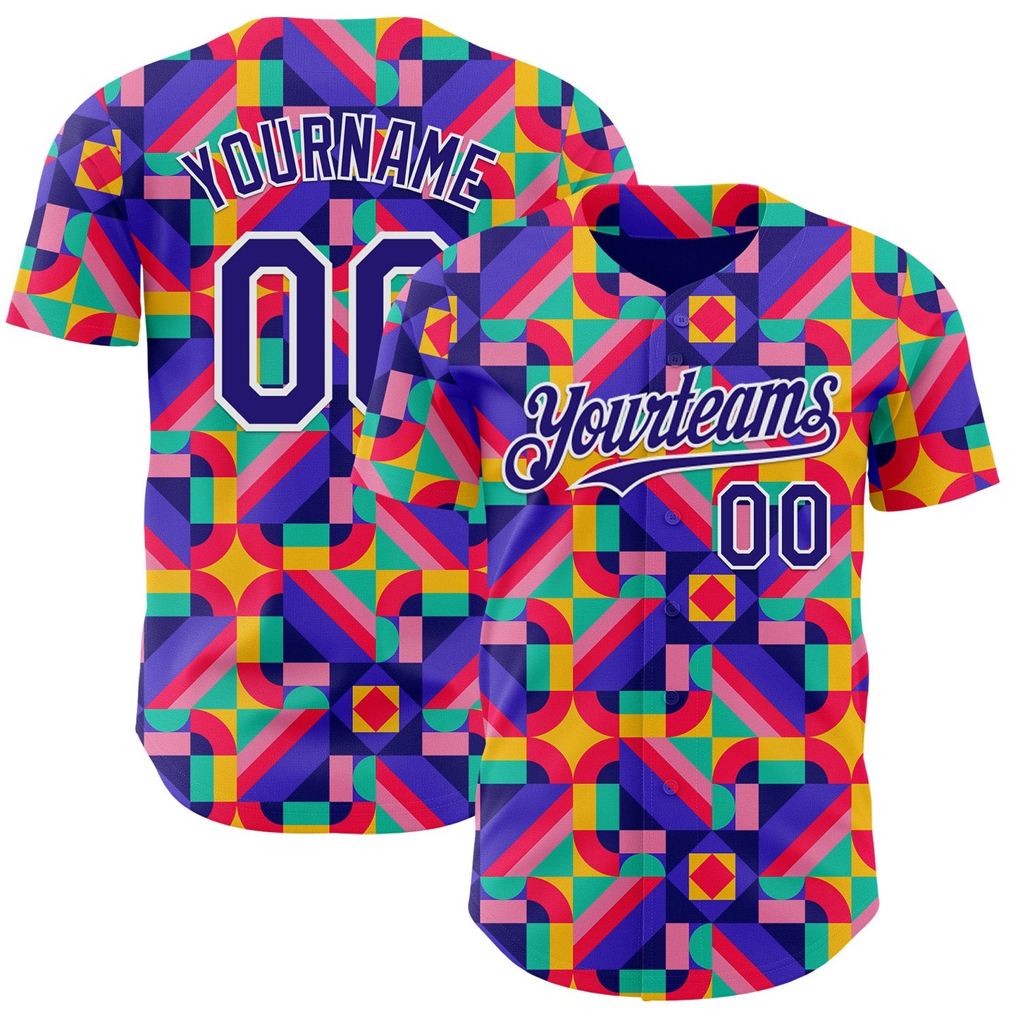 Custom Rainbow Dark Purple White Valentine's Day Pride Month Love Is Love Authentic Baseball Jersey - Main View