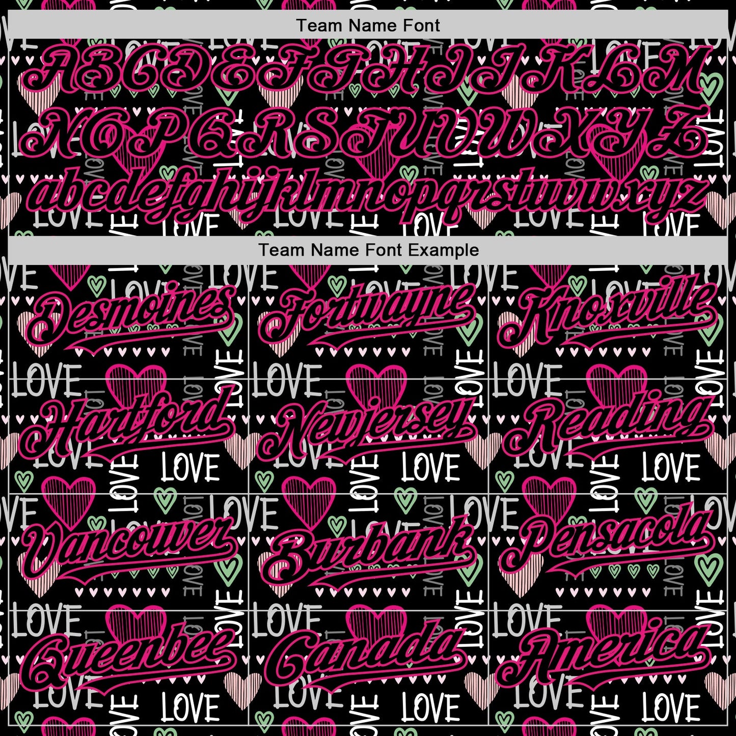Custom Black Hot Pink Valentine's Day Love Heart Authentic Baseball Jersey view 4