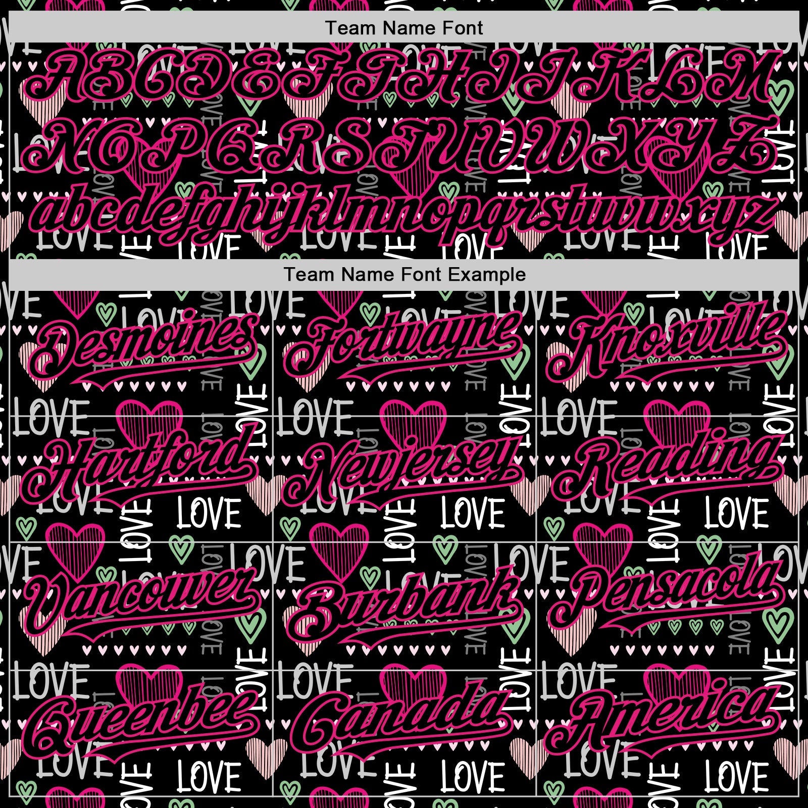 Custom Black Hot Pink Valentine's Day Love Heart Authentic Baseball Jersey view 4