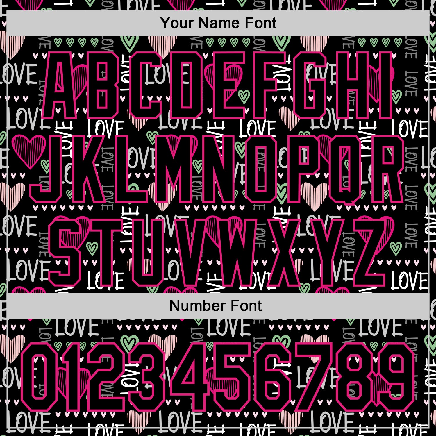 Custom Black Hot Pink Valentine's Day Love Heart Authentic Baseball Jersey view 5
