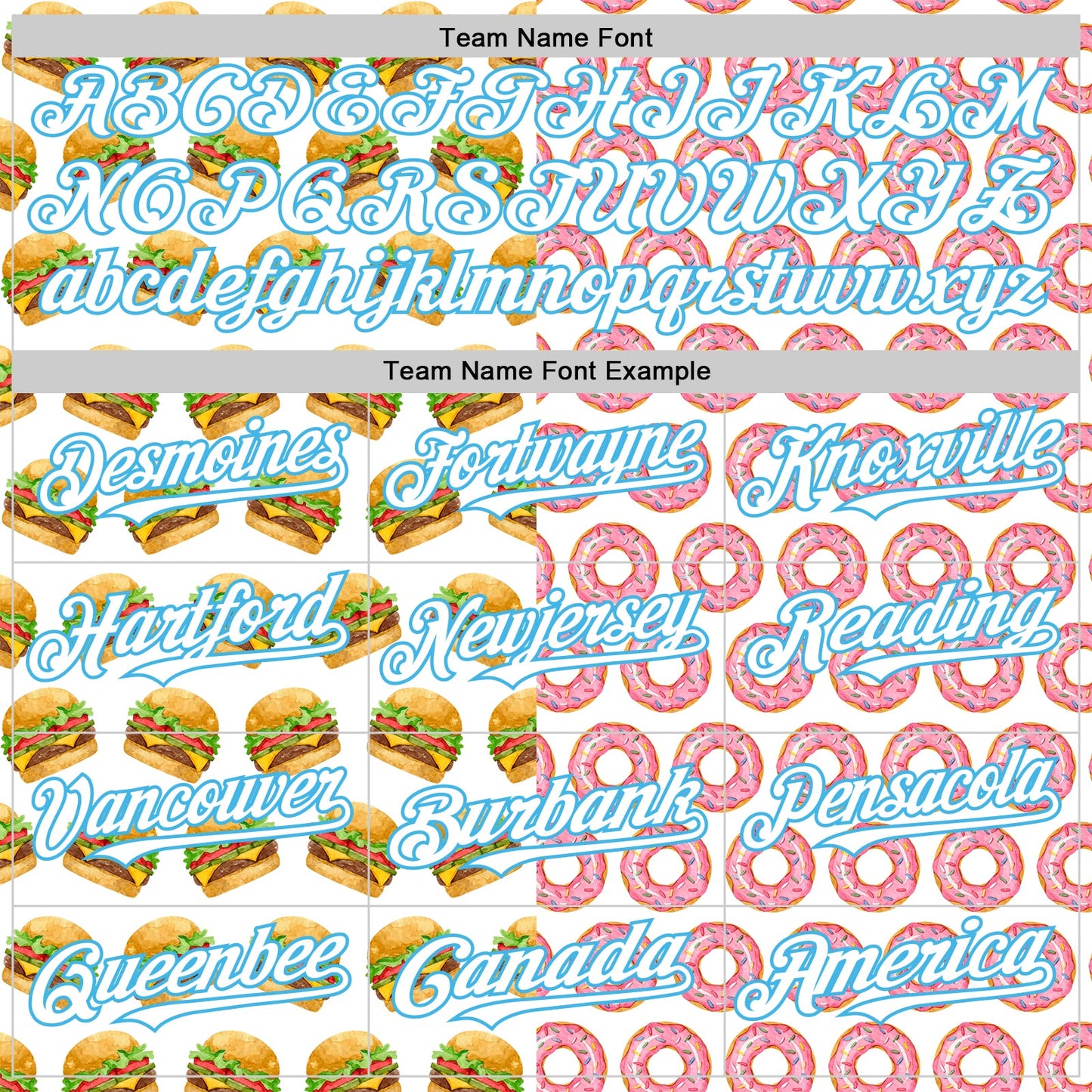 Custom White Sky Blue Valentine's Day Donut Meets Hamburger Authentic Baseball Jersey view 4