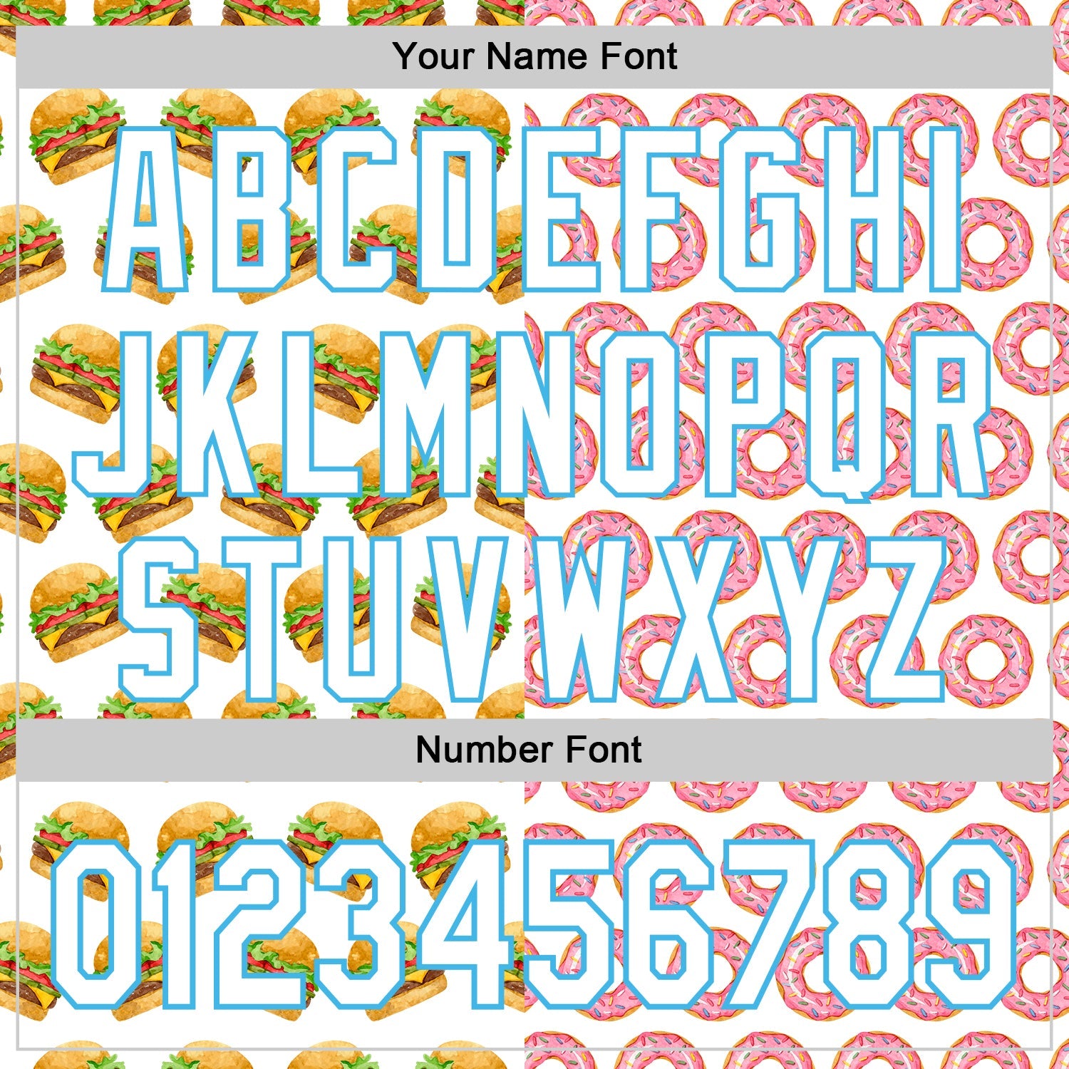 Custom White Sky Blue Valentine's Day Donut Meets Hamburger Authentic Baseball Jersey view 5