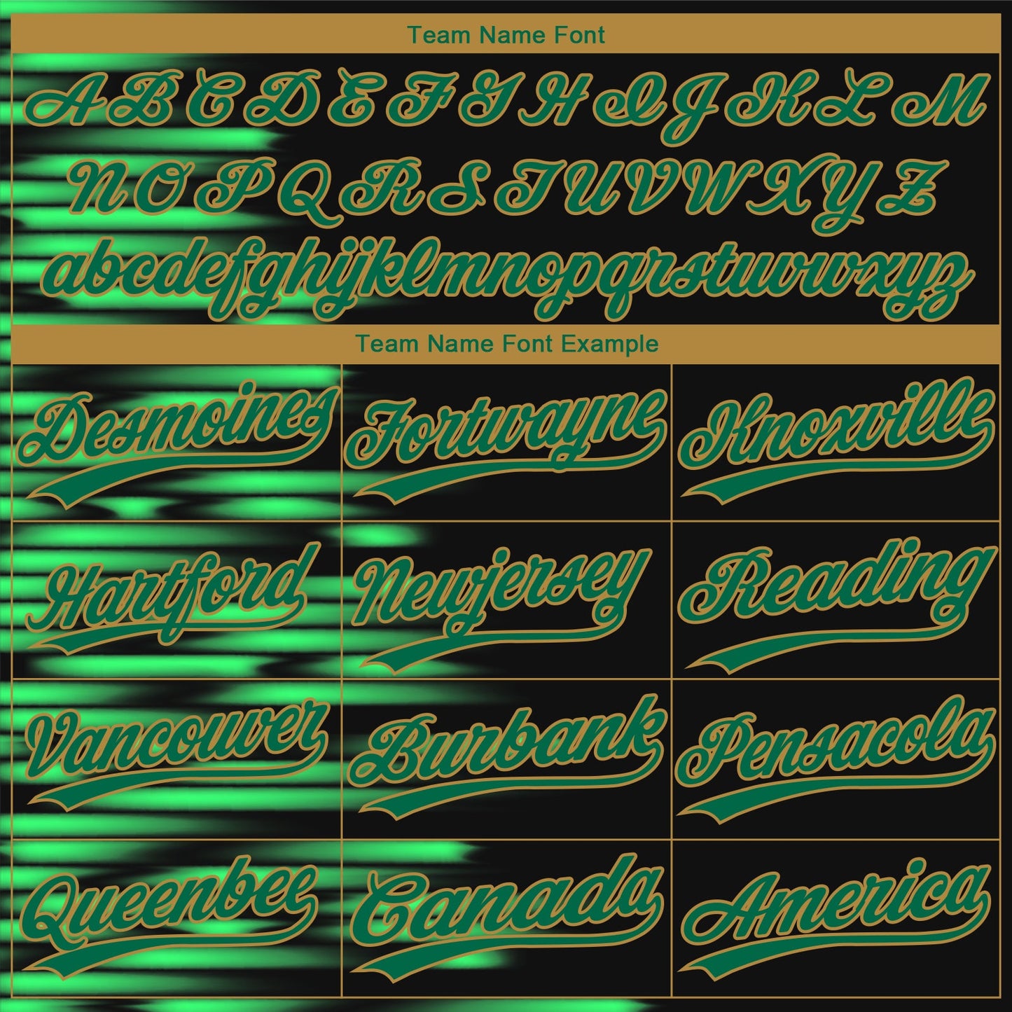 Custom Black Kelly Green-Old Gold 3D Pattern Design Authentic Baseball Jersey view 4