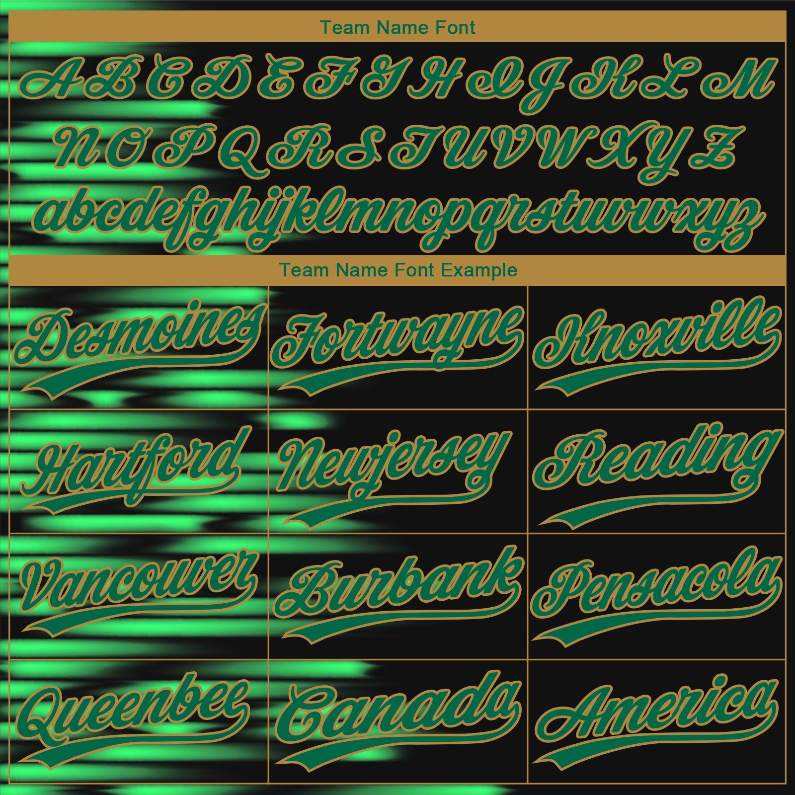 Custom Black Kelly Green-Old Gold 3D Pattern Design Authentic Baseball Jersey view 4