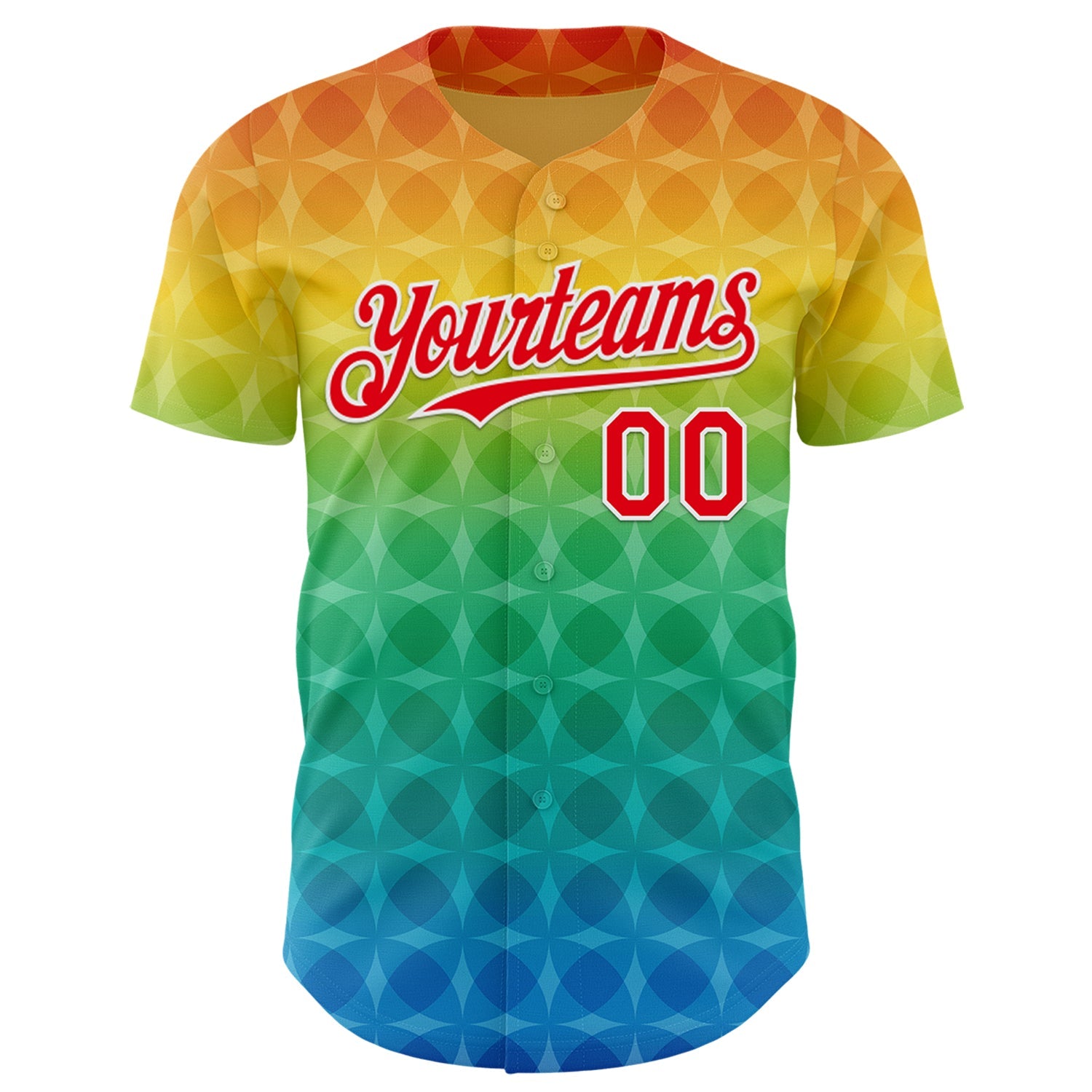Custom Yellow Fire Red Green Blue-White Valentine's Day Pride Month Love Is Love Authentic Baseball Jersey view 2