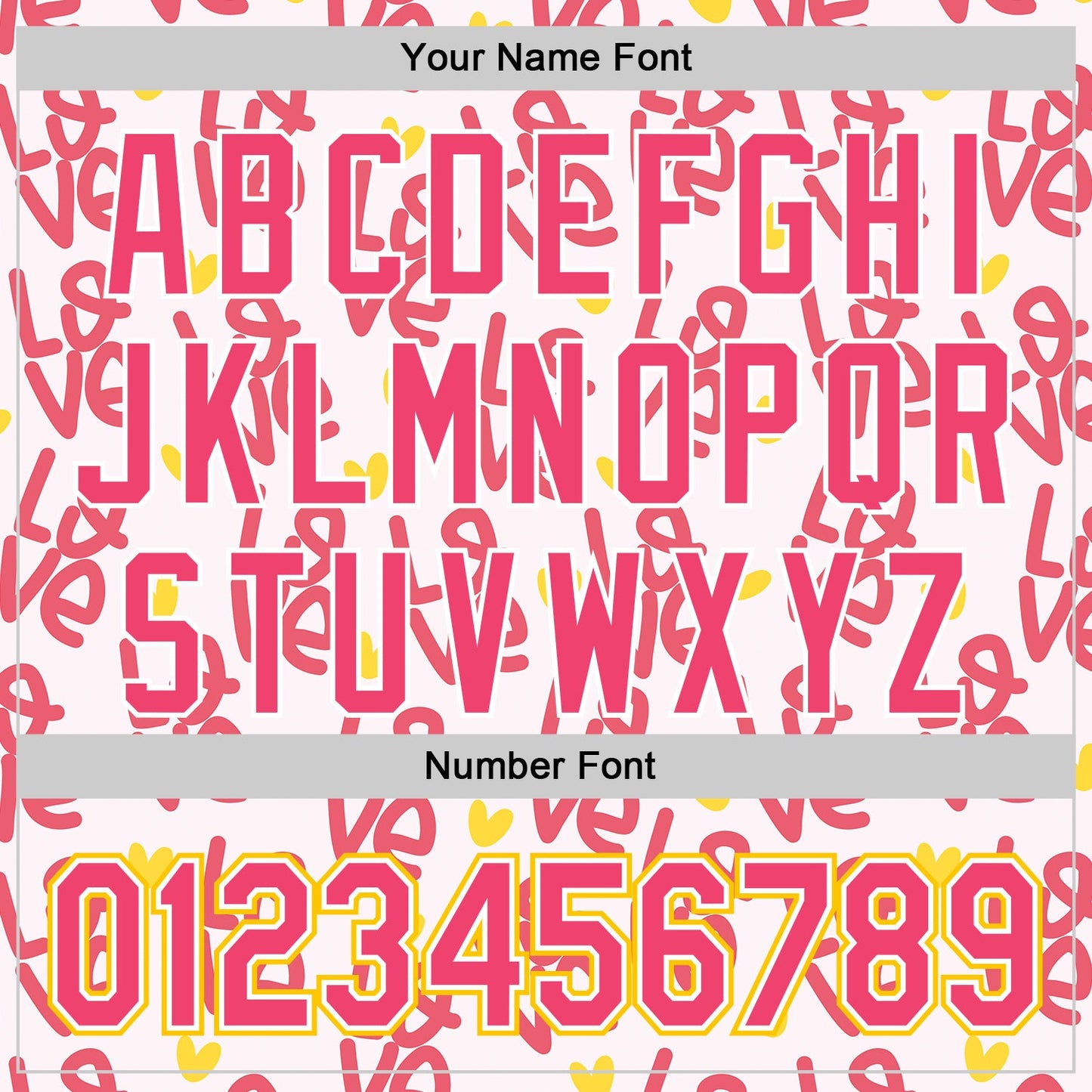 Custom Light Pink Neon Pink Yellow-White Valentine's Day Love Heart Authentic Baseball Jersey view 5