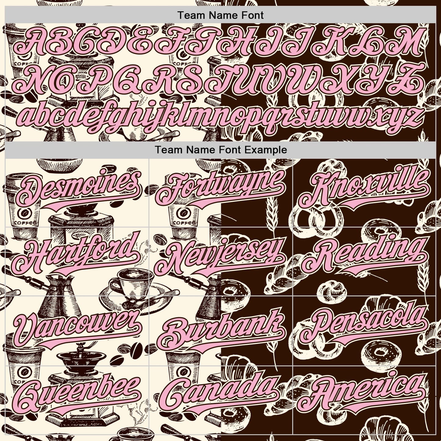 Custom Brown Light Pink-Cream Valentine's Day Bagel Meets Coffee Authentic Baseball Jersey view 4