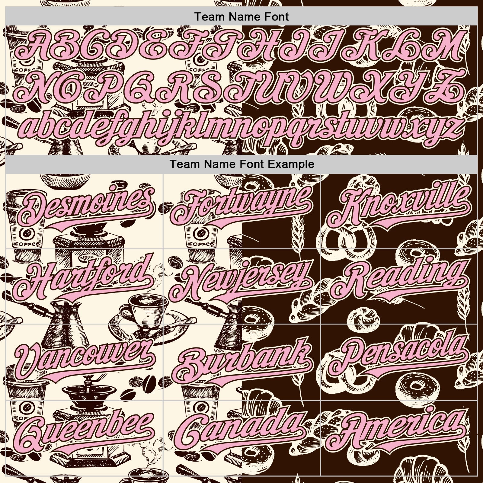 Custom Brown Light Pink-Cream Valentine's Day Bagel Meets Coffee Authentic Baseball Jersey view 4