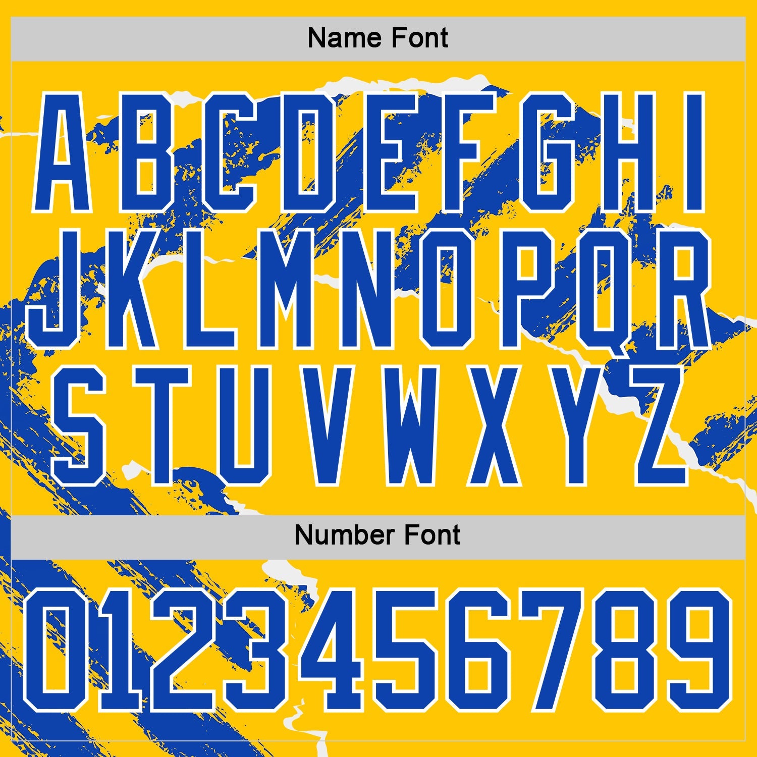 Custom Yellow Thunder Blue-White Abstract Splatter Paint Torn Paper Style Hockey Lace Neck Jersey view 7