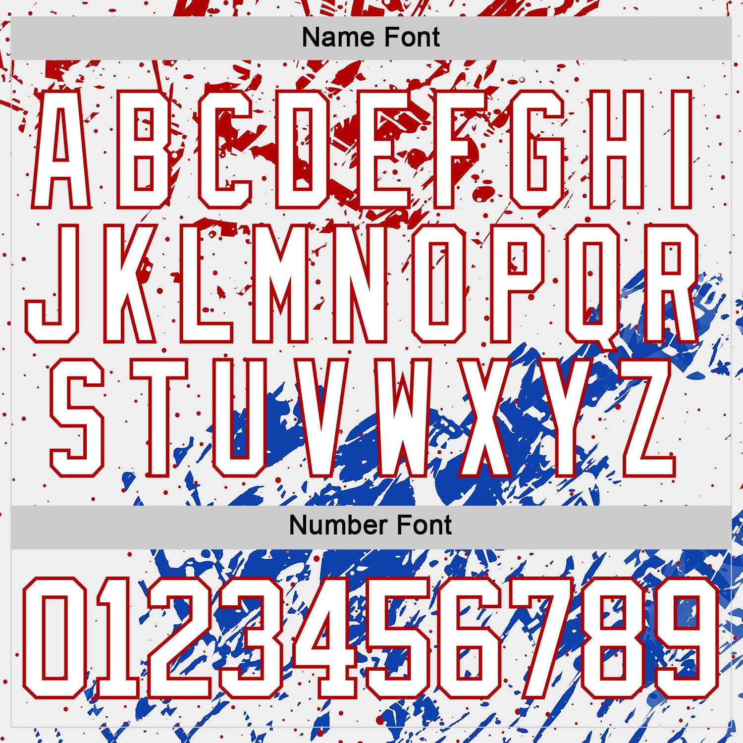 Custom White Red-Thunder Blue Abstract Splatter Paint Hockey Lace Neck Jersey view 7