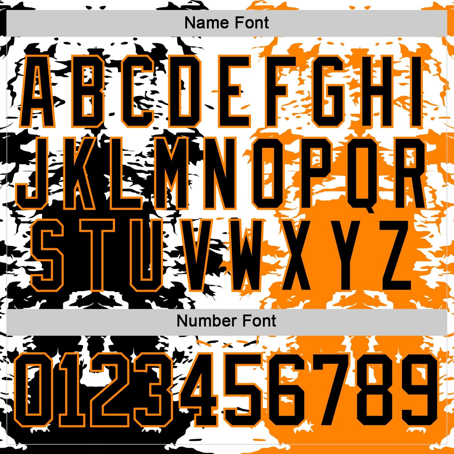 Custom Bay Orange Black-White Abstract Splatter Paint Hockey Lace Neck Jersey view 7