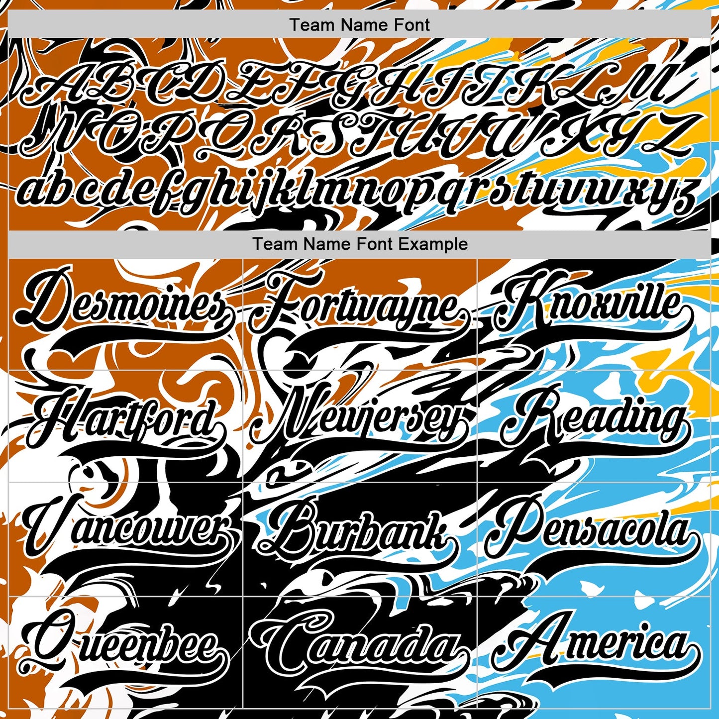 Custom Texas Orange Black Blue Yellow-White Abstract Splatter Paint Hockey Lace Neck Jersey view 6