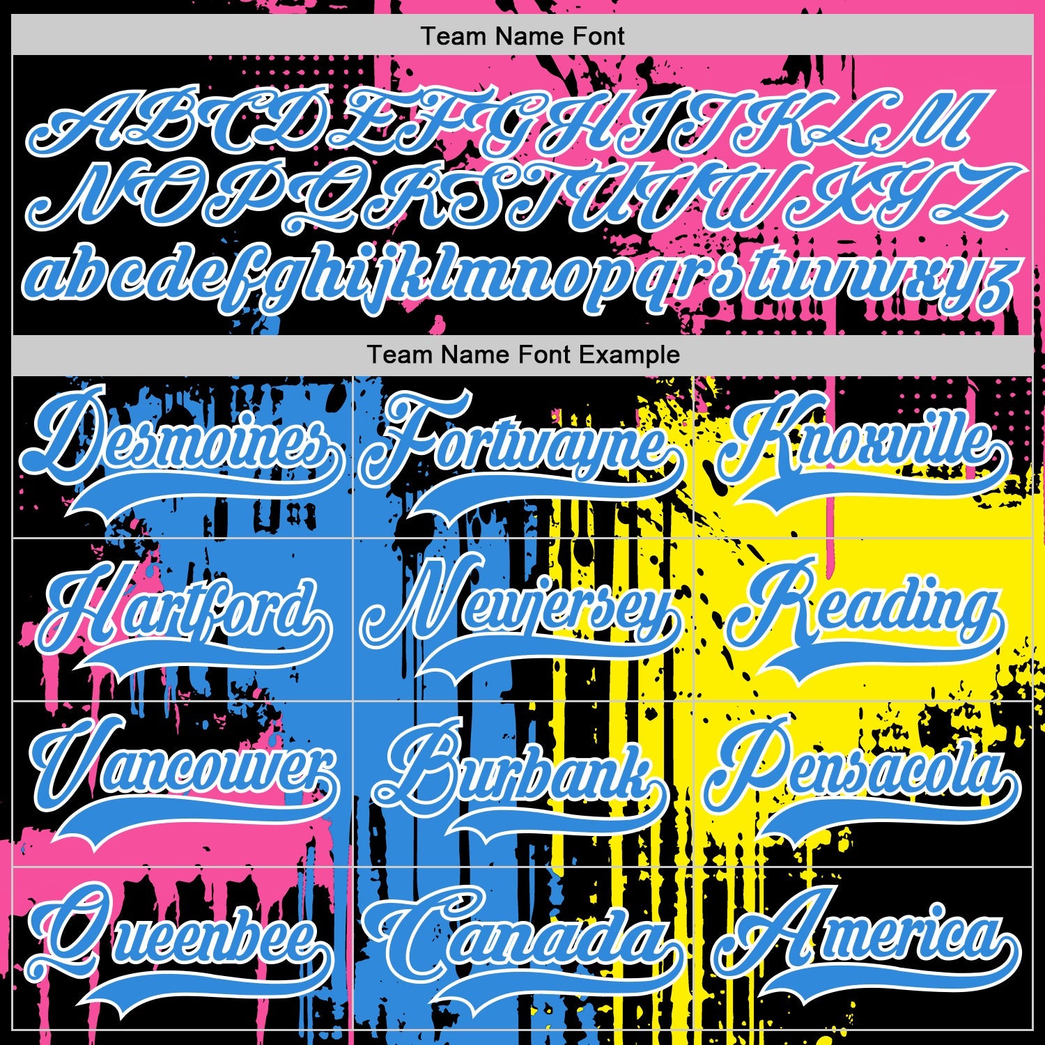Custom Black Powder Blue Pink Yellow-White Abstract Splatter Paint Hockey Lace Neck Jersey view 6