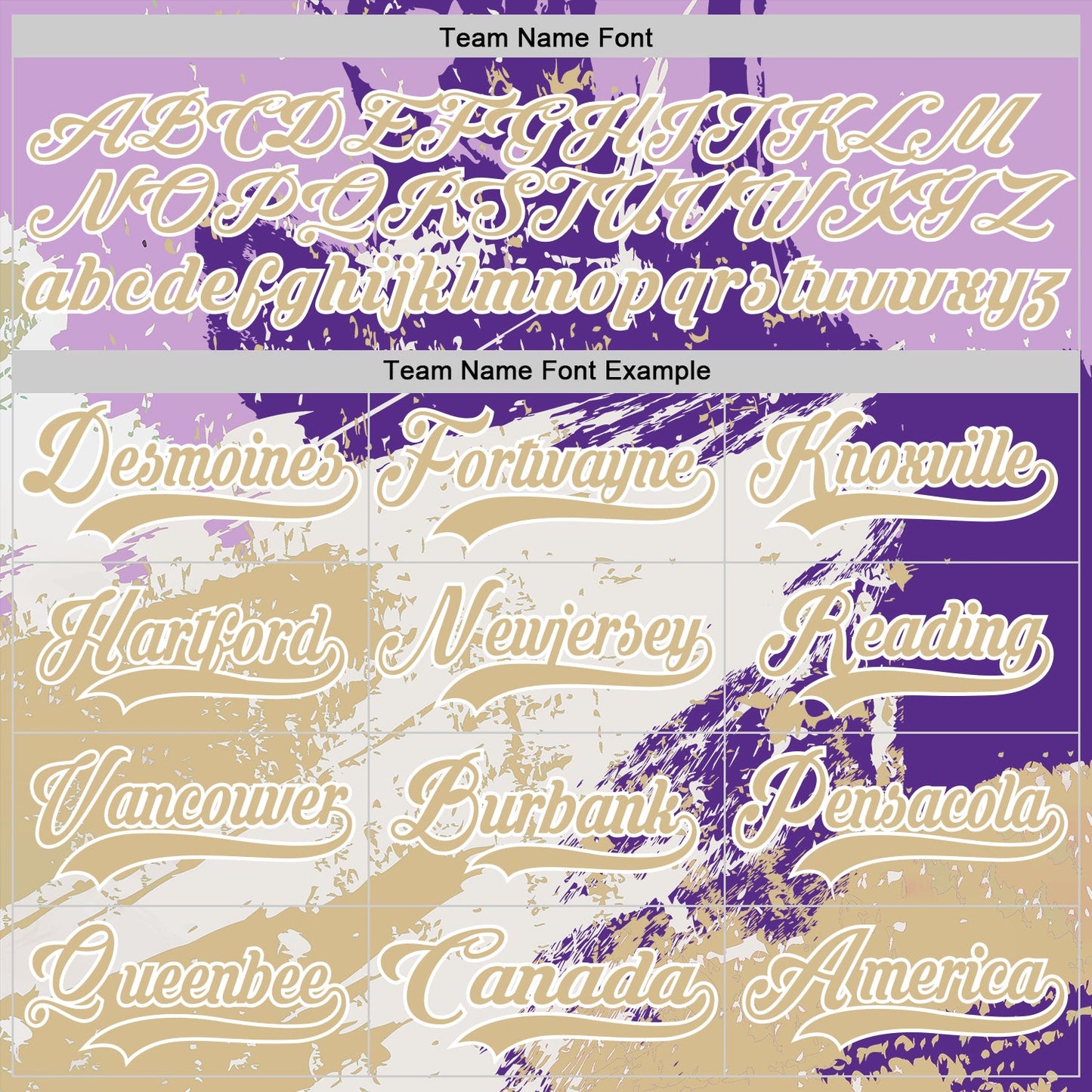 Custom Purple Vegas Gold-White Abstract Splatter Paint Hockey Lace Neck Jersey view 6