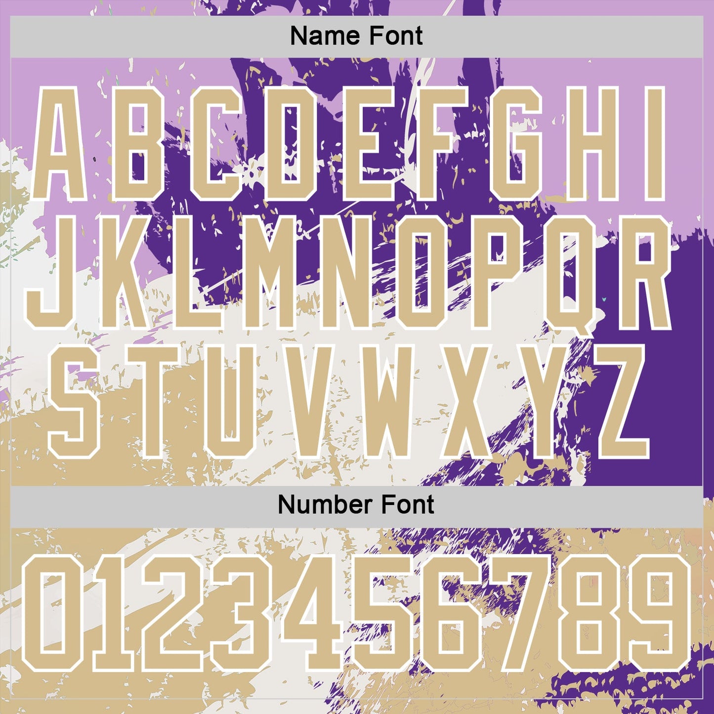 Custom Purple Vegas Gold-White Abstract Splatter Paint Hockey Lace Neck Jersey view 7