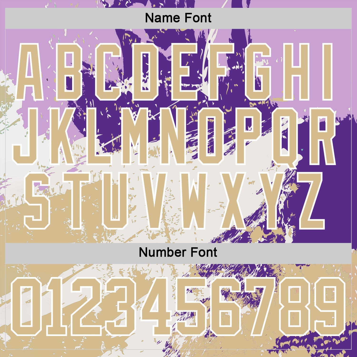 Custom Purple Vegas Gold-White Abstract Splatter Paint Hockey Lace Neck Jersey view 7