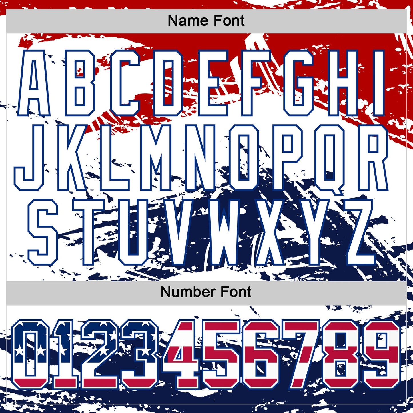 Custom White USA Flag Red-Royal Abstract Splatter Paint Hockey Lace Neck Jersey view 7