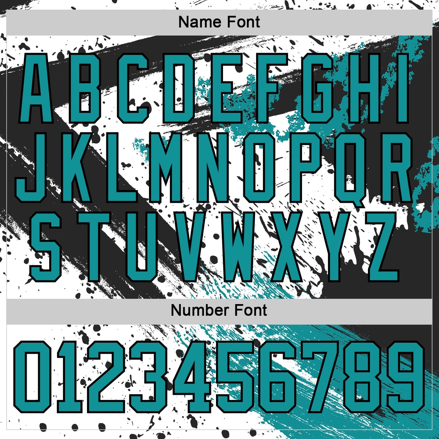 Custom White Teal-Black Abstract Splatter Paint Hockey Lace Neck Jersey view 7