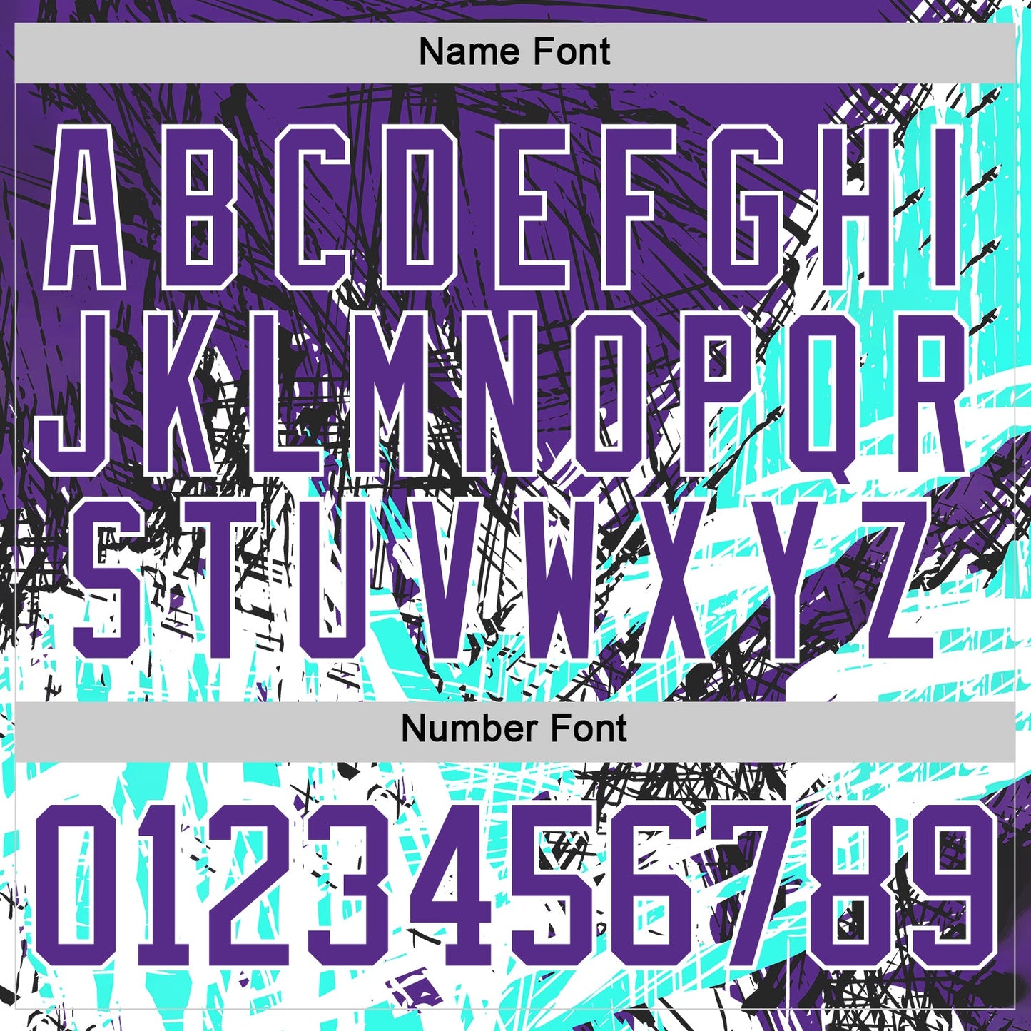 Custom Purple Green-White Abstract Splatter Paint Grunge Hockey Lace Neck Jersey view 7