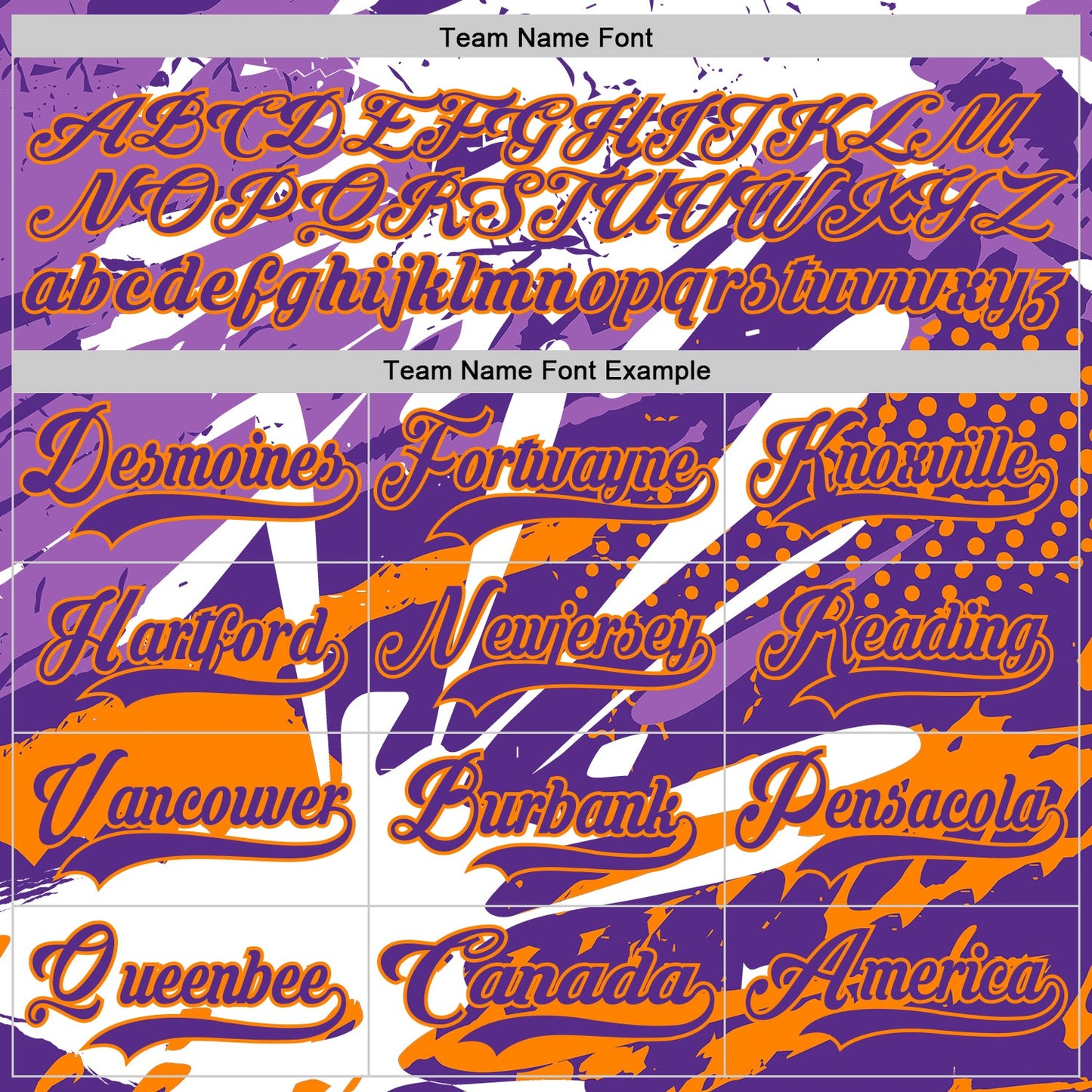 Custom White Purple-Bay Orange Abstract Splatter Paint Hockey Lace Neck Jersey view 6