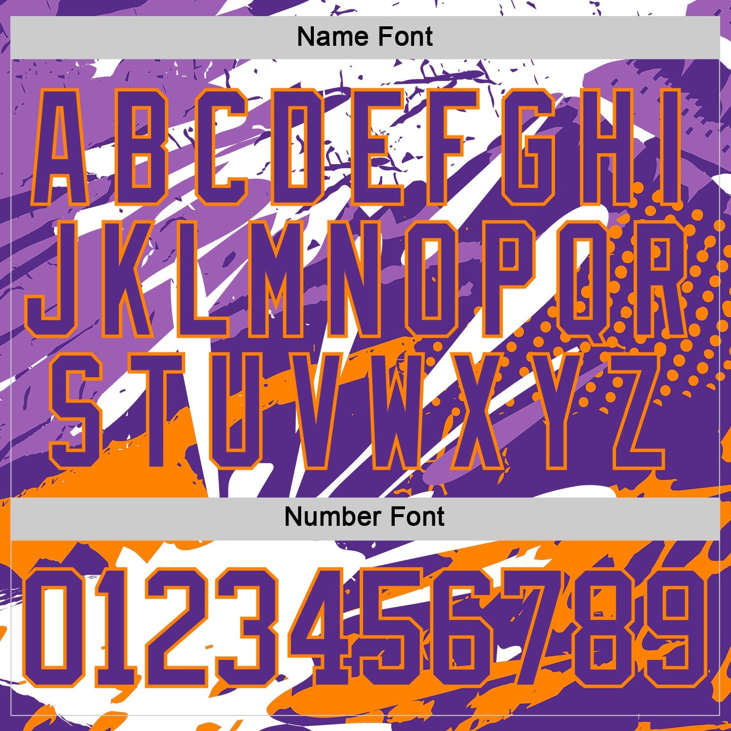Custom White Purple-Bay Orange Abstract Splatter Paint Hockey Lace Neck Jersey view 7