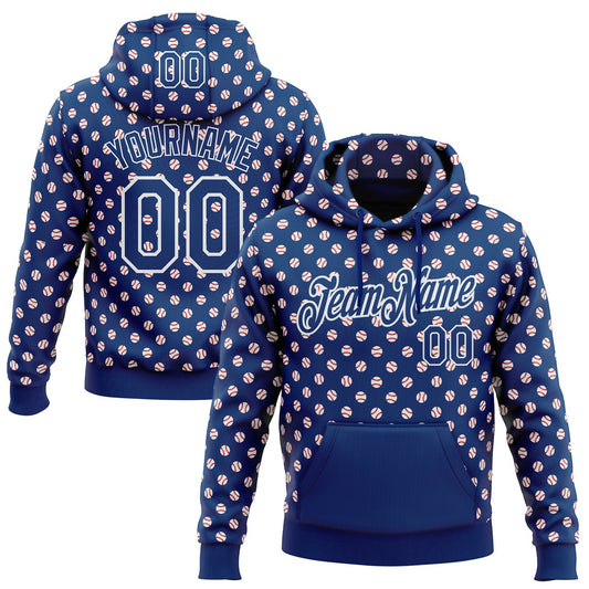 Custom Stitched US Navy Blue White Baseball Game Day Indianapolis Inspired Sports Pullover Sweatshirt Hoodie - Main View