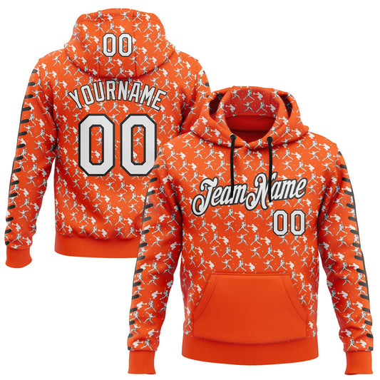 Custom Stitched Orange White-Black Baseball Game Day Cincinnati Inspired Sports Pullover Sweatshirt Hoodie - Main View