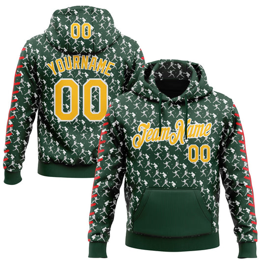Custom Stitched Green Gold Red-White Baseball Game Day Green Bay Inspired Sports Pullover Sweatshirt Hoodie - Main View