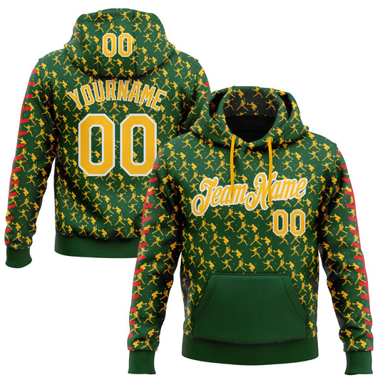 Custom Stitched Green Gold Red-White Baseball Game Day Green Bay Inspired Sports Pullover Sweatshirt Hoodie - Main View