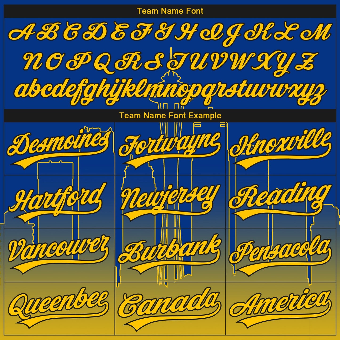 Custom Stitched Royal Yellow-Black Gradient Fashion Seattle City Edition Sports Pullover Sweatshirt Hoodie view 5