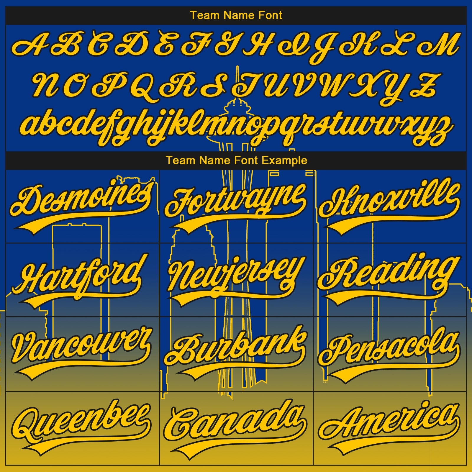 Custom Stitched Royal Yellow-Black Gradient Fashion Seattle City Edition Sports Pullover Sweatshirt Hoodie view 5