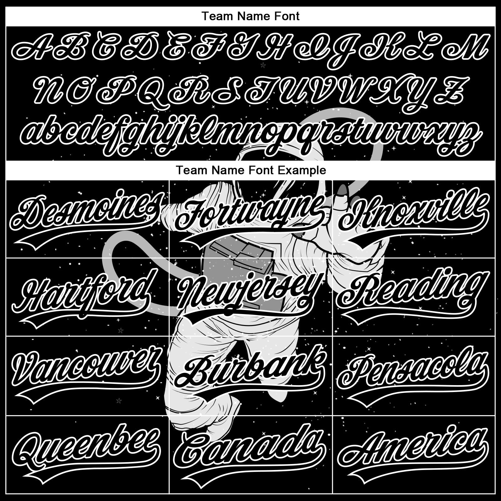 Custom Stitched Black White Astronaut Sports Pullover Sweatshirt Hoodie view 5