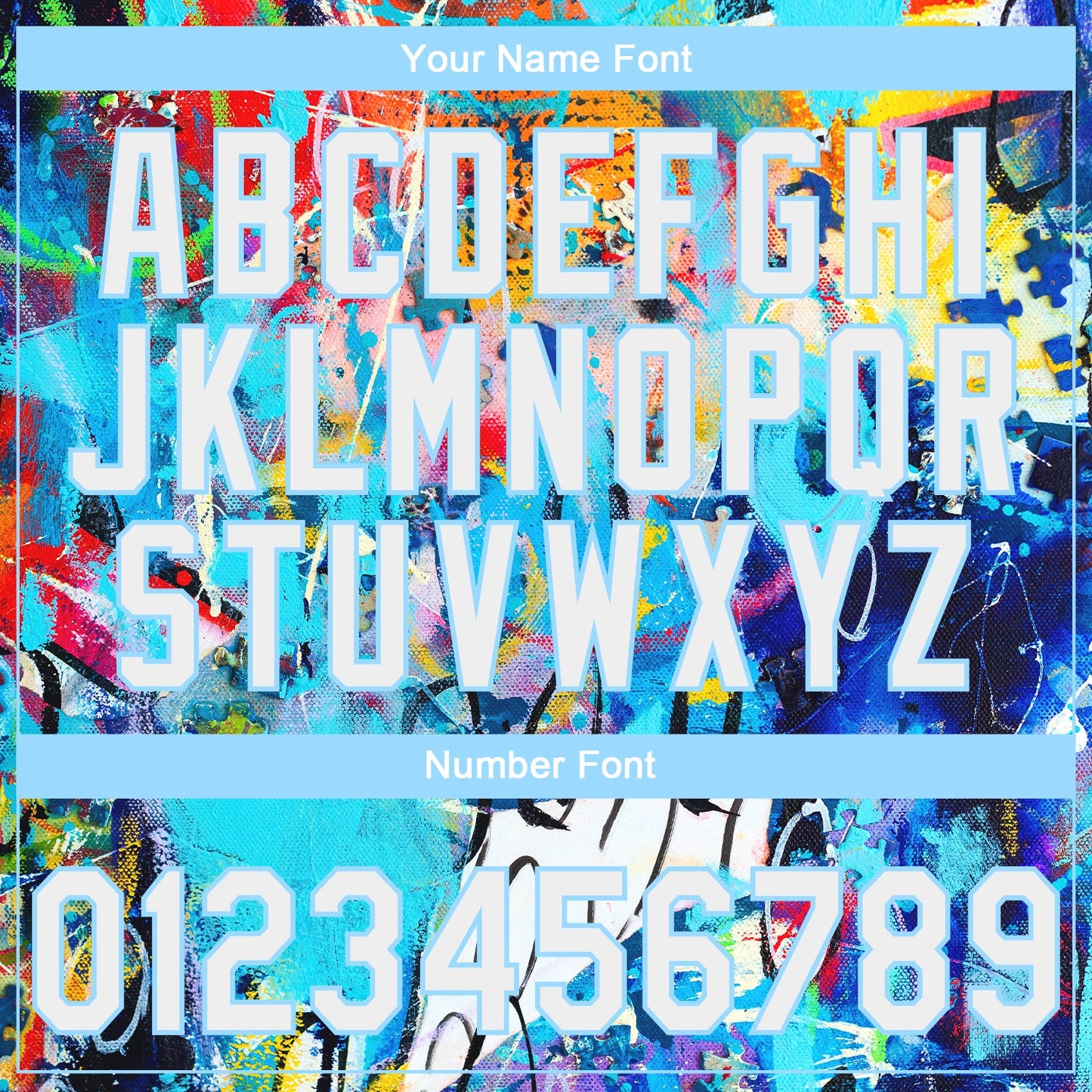 Custom Stitched Graffiti Pattern White-Light Blue Abstract Splash Sports Pullover Sweatshirt Hoodie view 6