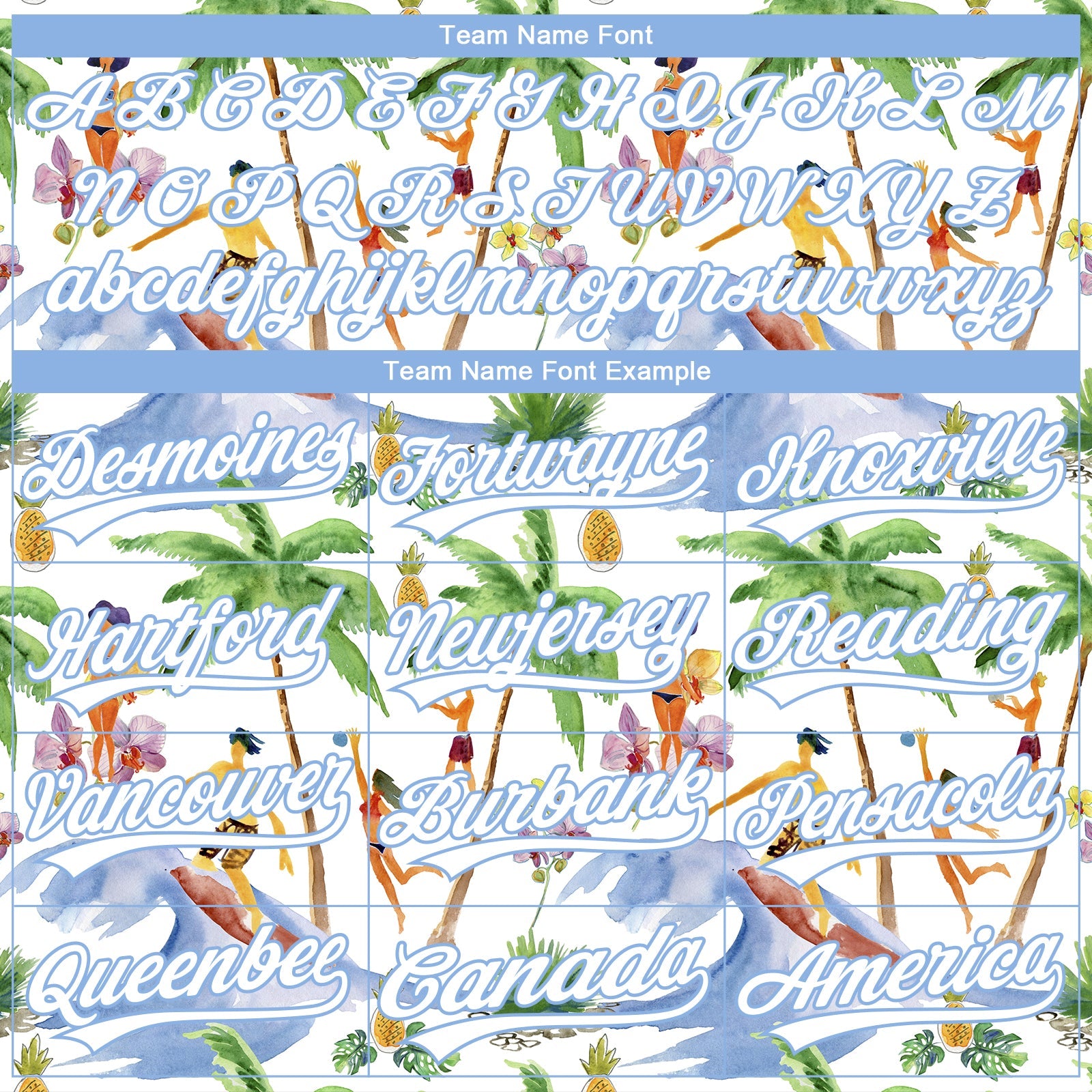 Custom Stitched White Light Blue Hawaii Palm Trees Sports Pullover Sweatshirt Hoodie view 5