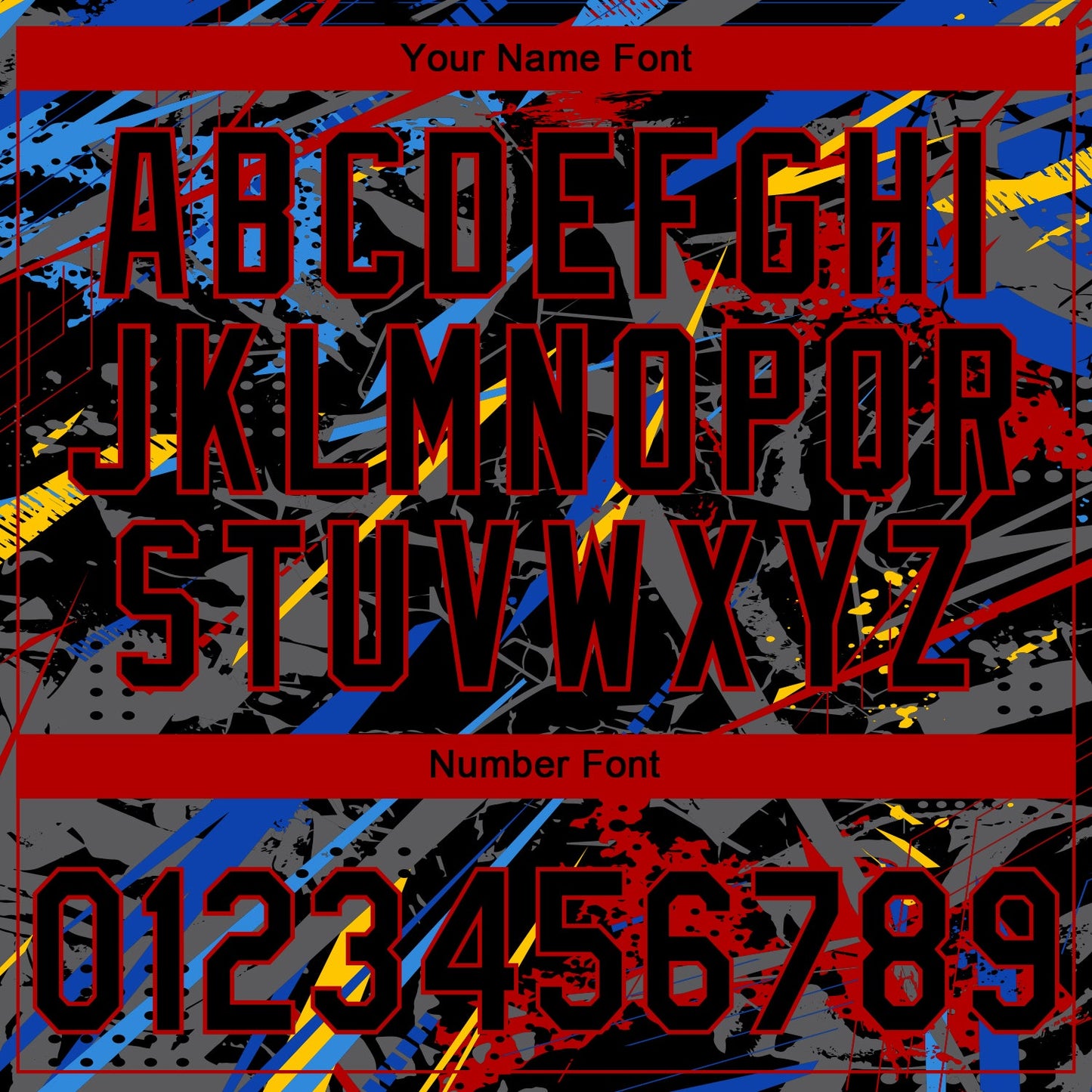 Custom Stitched Graffiti Pattern Black-Red Abstract Splatter Sports Pullover Sweatshirt Hoodie view 6