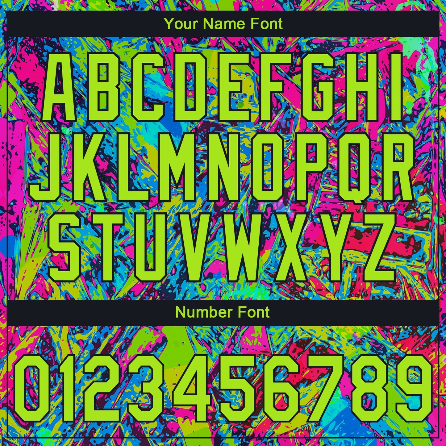 Custom Stitched Graffiti Pattern Neon Green-Black Abstract Splatter Sports Pullover Sweatshirt Hoodie view 6