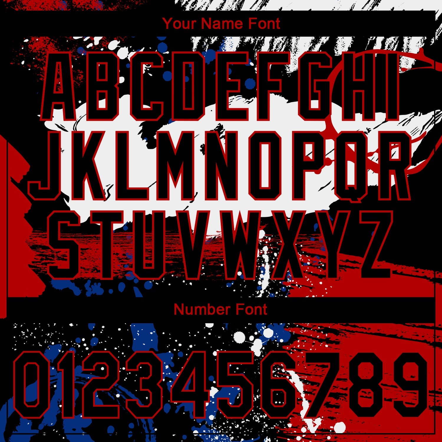 Custom Stitched Graffiti Pattern Black-Red Abstract Splatter Sports Pullover Sweatshirt Hoodie view 6
