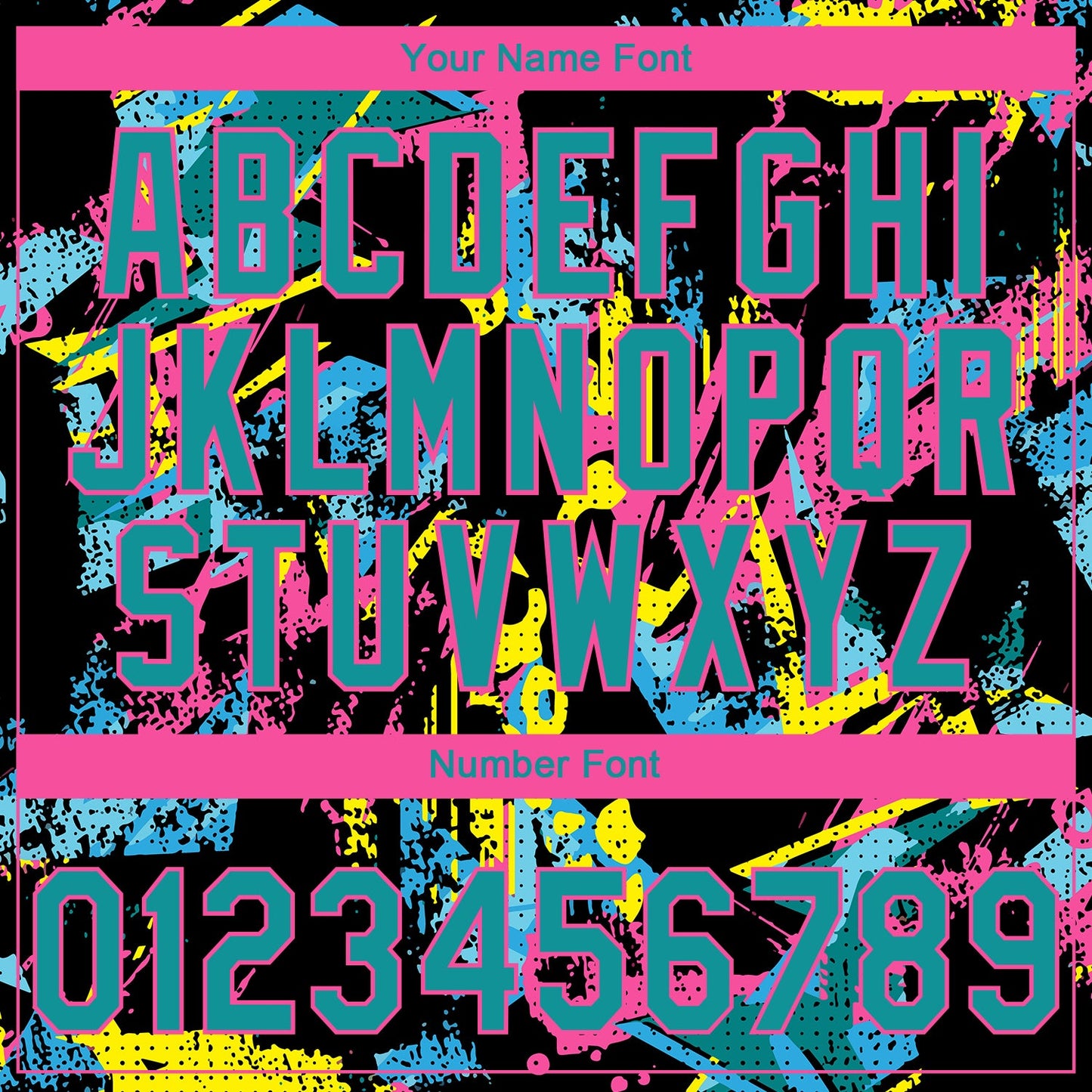 Custom Stitched Graffiti Pattern Pink-Teal Abstract Splatter Sports Pullover Sweatshirt Hoodie view 6