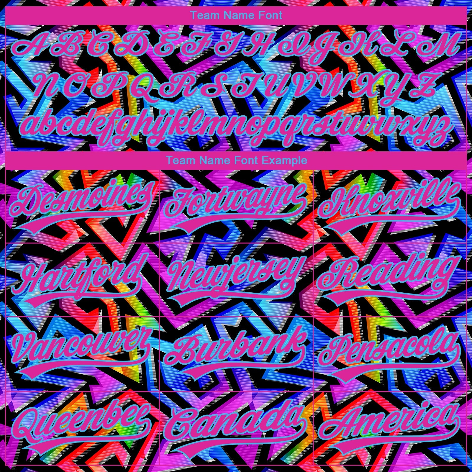 Custom Stitched Graffiti Pattern Hot Pink-Sky Blue Abstract Geometric Sports Pullover Sweatshirt Hoodie view 5