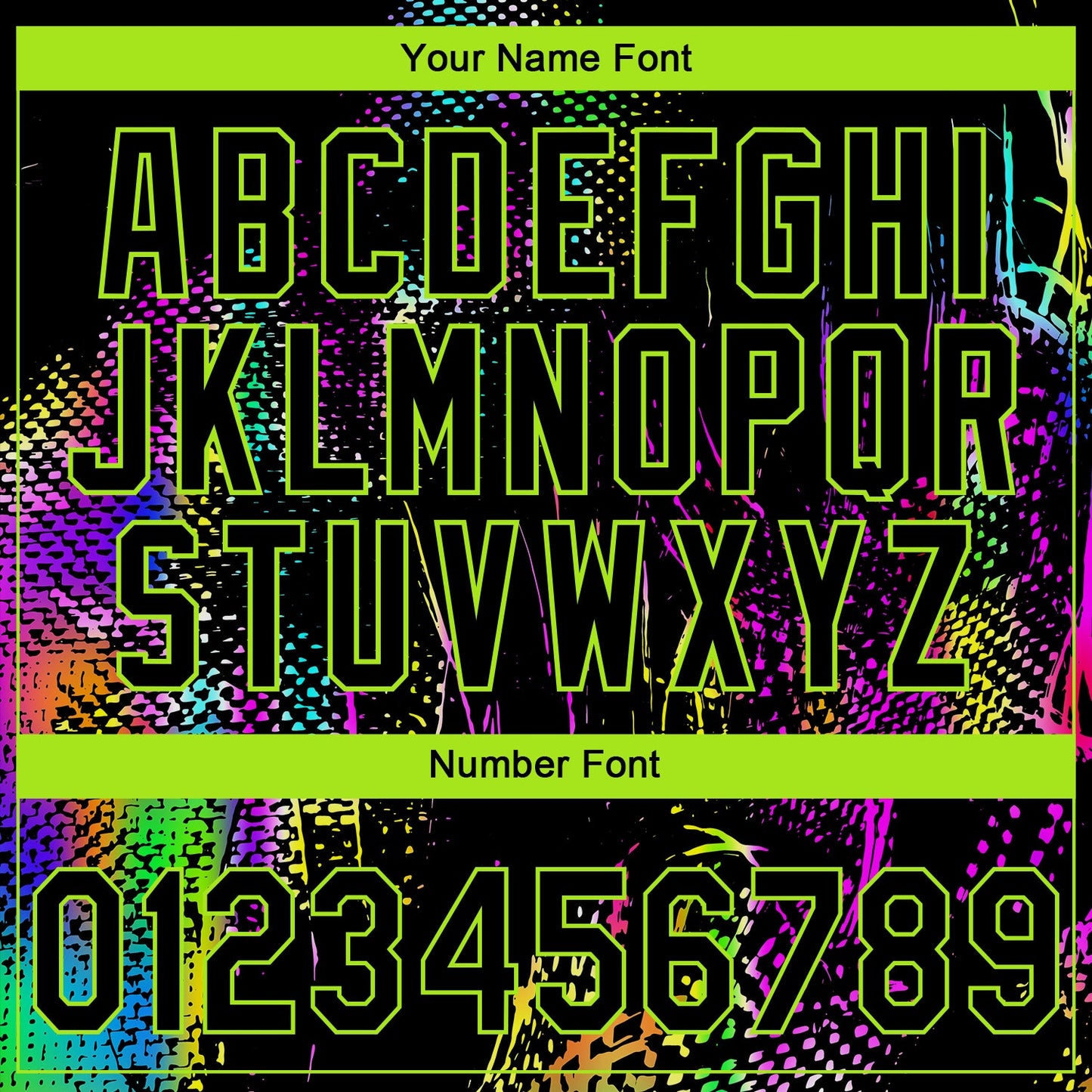 Custom Stitched Black Neon Green Abstract Neon Street Style Sports Pullover Sweatshirt Hoodie view 6