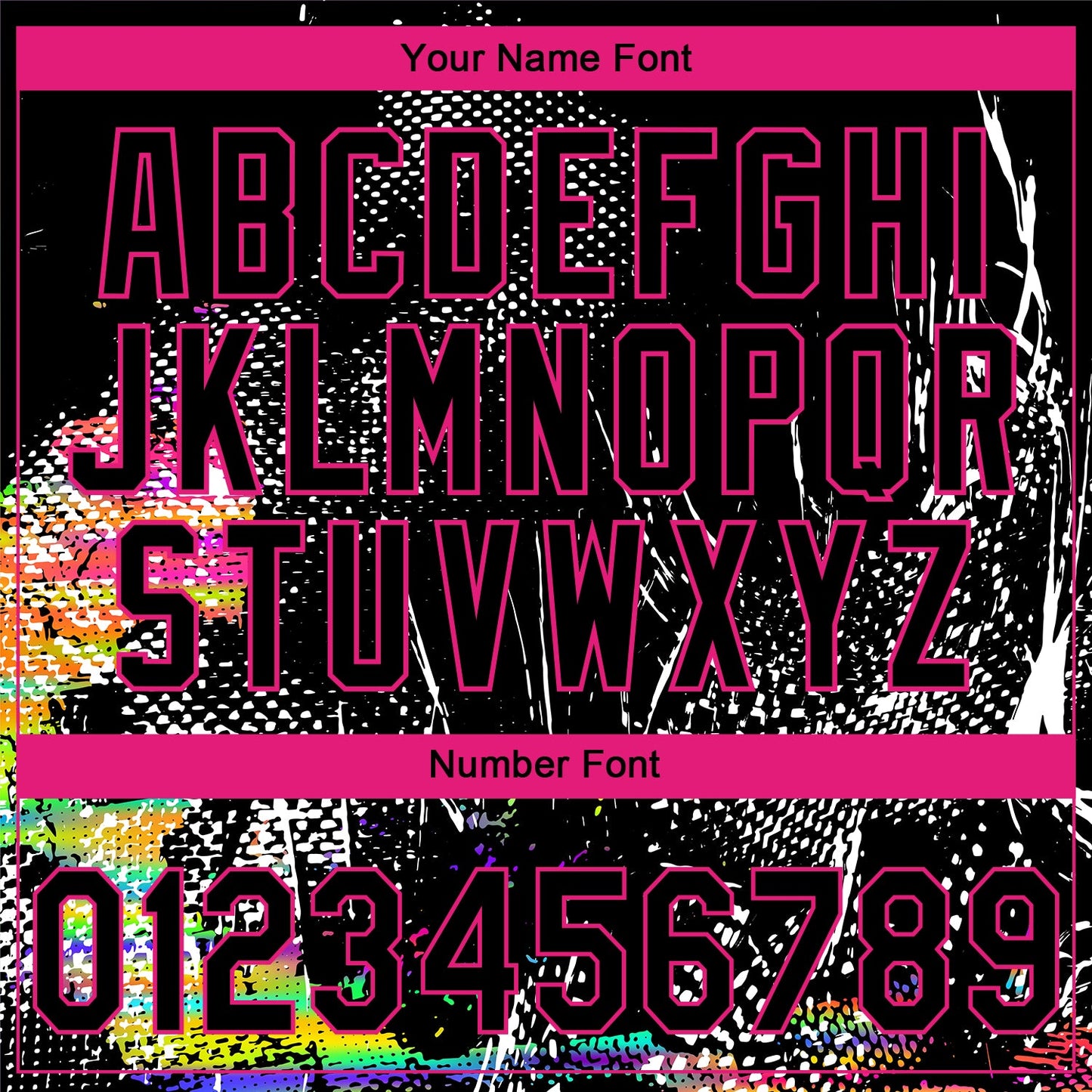 Custom Stitched Black Hot Pink Abstract Neon Street Style Sports Pullover Sweatshirt Hoodie view 6