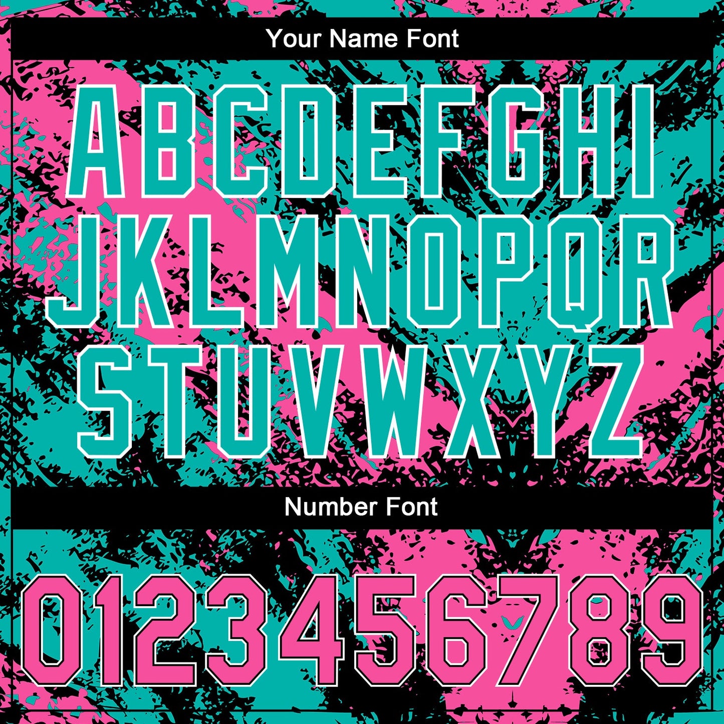 Custom Stitched Black Pink Aqua-White Abstract Splatter Sports Pullover Sweatshirt Hoodie view 6