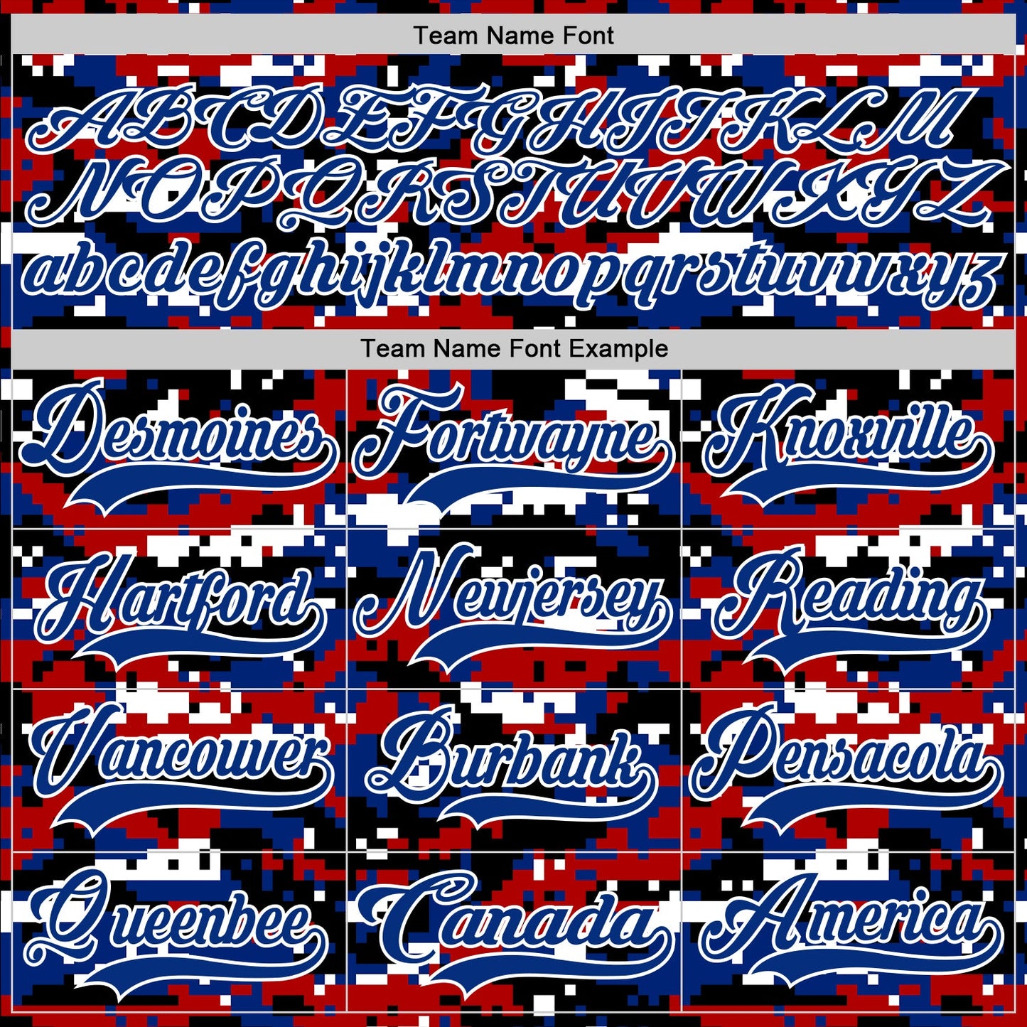 Custom Camo Royal Black-White American Flag Digital Camouflage Hockey Lace Neck Jersey view 6