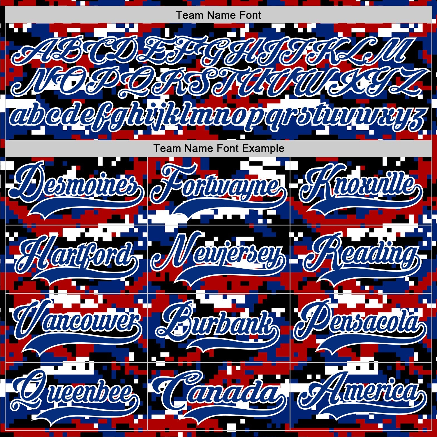 Custom Camo Royal Black-White American Flag Digital Camouflage Hockey Lace Neck Jersey view 6