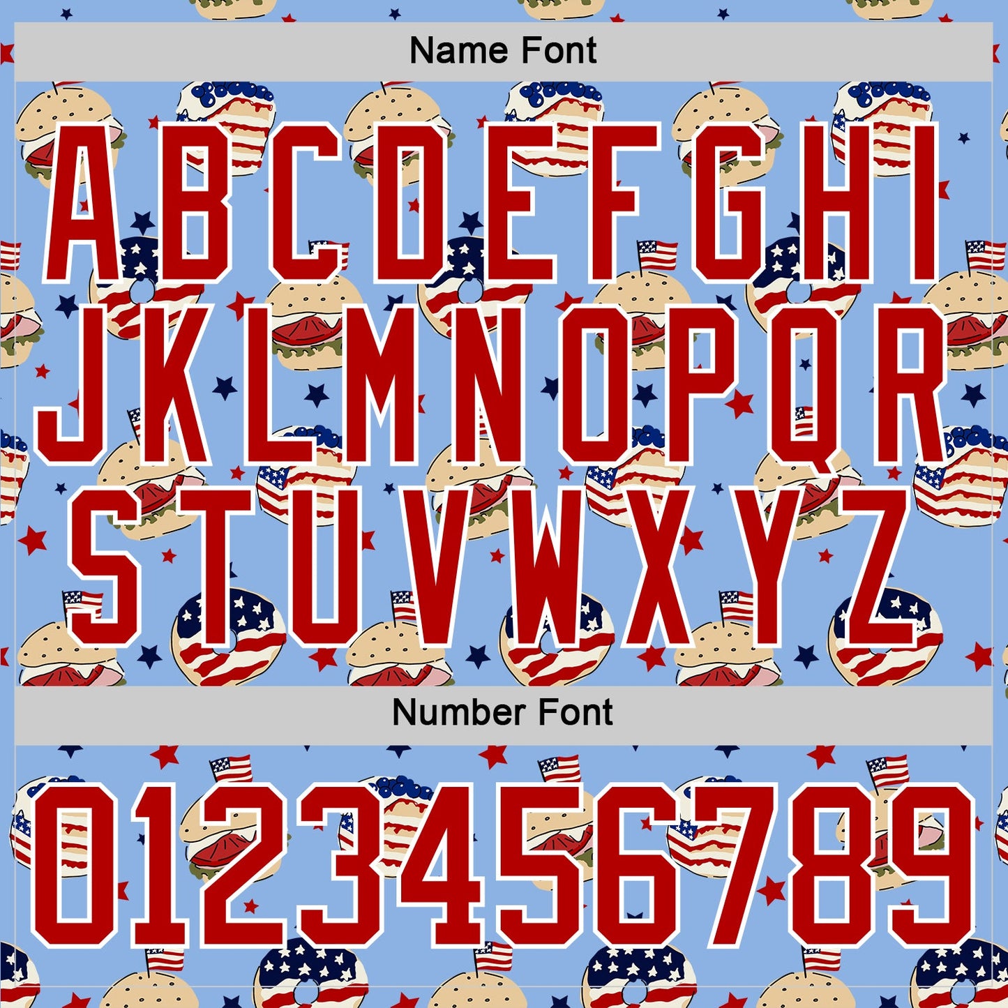 Custom Light Blue Red-White American Flag Hockey Lace Neck Jersey view 7