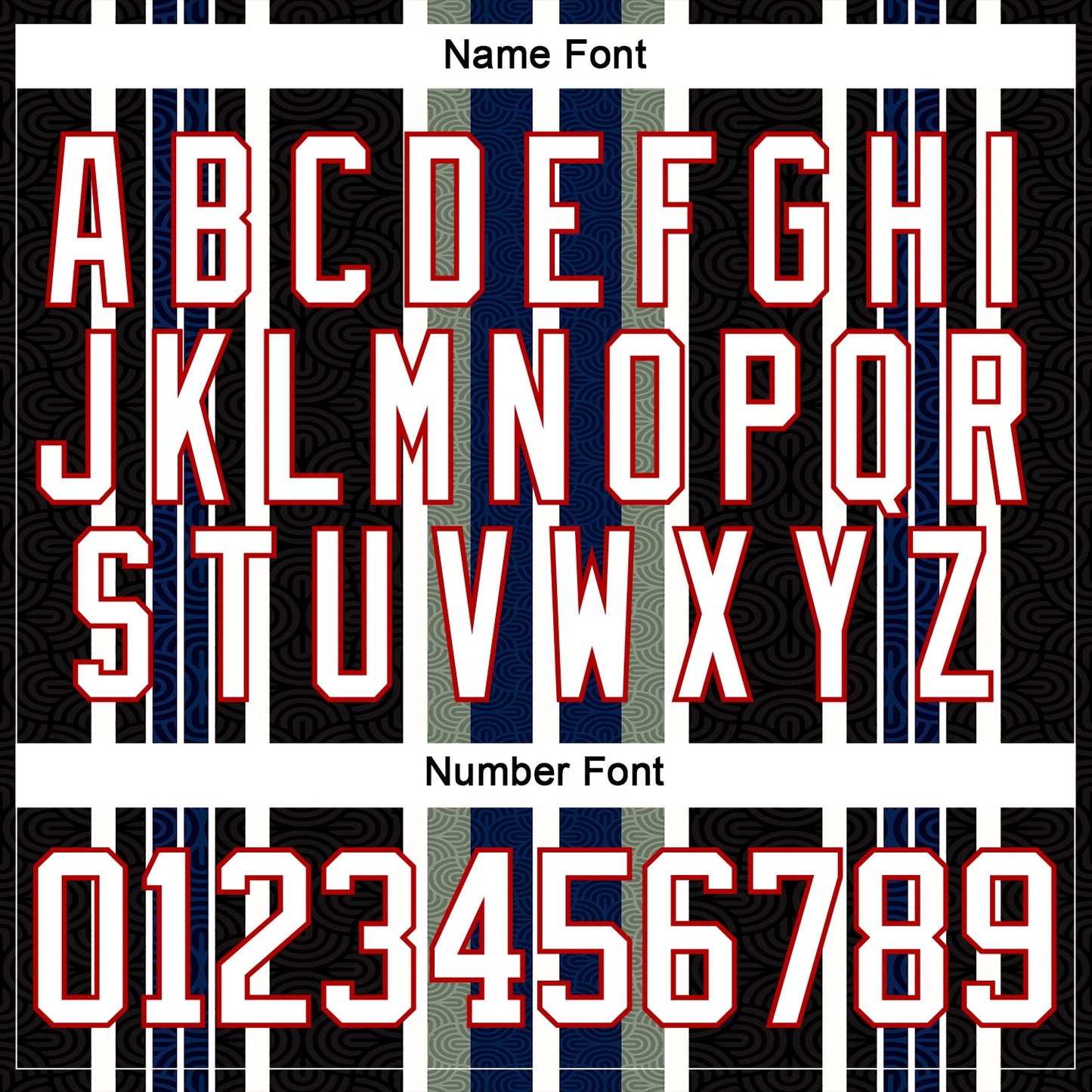 Custom Black White Green Navy-Red Stripe Hockey Lace Neck Jersey view 7